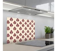 KitchenYeah© Splashback for kitchen 20"x28" / 50x70 cm self-adhesive Sink Splash Splatter Guard Splashbacks Walls Botanical - Pattern - Bordeaux