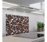 KitchenYeah© Splashback for kitchen 20"x28" / 50x70 cm self-adhesive Sink Splash Splatter Guard Splashbacks Walls Polished - Pebble - Warm
