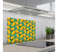 KitchenYeah© Splashback for kitchen 20"x28" / 50x70 cm self-adhesive Sink Splash Splatter Guard Splashbacks Walls Mango - Pattern - Fruit - Leaves