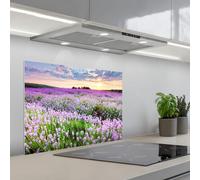 KitchenYeah© Splashback for kitchen 20"x28" / 50x70 cm self-adhesive Sink Splash Splatter Guard Splashbacks Walls Flowers - Lavender - Purple - Sky - Sunset - Meadow - Nature