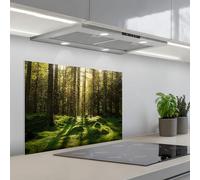 KitchenYeah© Splashback for kitchen 20"x28" / 50x70 cm self-adhesive Wall Protector Splash Back Cooker Backsplash Trees - Forest - Moss - Plants - Sun - Nature