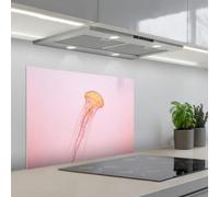 KitchenYeah© Splashback for kitchen 20"x28" / 50x70 cm self-adhesive Wall Protector Splash Back Cooker Backsplash Ornate - Jellyfish - Pink