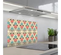 KitchenYeah© Splashback for kitchen 20"x28" / 50x70 cm self-adhesive Wall Protector Splash Back Cooker Backsplash Baroque - Retro - Colorful