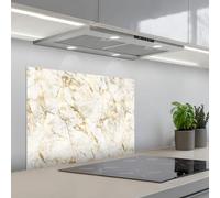 KitchenYeah© Splashback for kitchen 20"x28" / 50x70 cm self-adhesive Wall Protector Splash Back Cooker Backsplash Gold - Light - Grain - Marble
