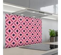 KitchenYeah© Splashback for kitchen 22"x31" / 55x80 cm self-adhesive Back Splashes Kitchens Splash Guard Decor Pattern - Petals - Pink - Blue