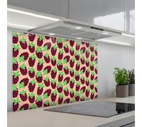 KitchenYeah© Splashback for kitchen 22"x31" / 55x80 cm self-adhesive Back Splashes Kitchens Splash Guard Decor Raspberries - Red - Pink - Pattern