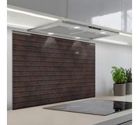 KitchenYeah© Splashback for kitchen 22"x31" / 55x80 cm self-adhesive Back Splashes Kitchens Splash Guard Decor Dark brown - Rust - Stripes - Patterned