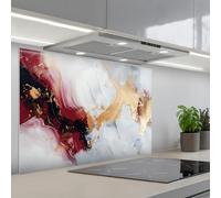 KitchenYeah© Splashback for kitchen 22"x31" / 55x80 cm self adhesive Sink Splash Splatter Guard Backsplash Decor Art - Gold - Red - Luxury