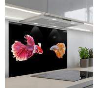 KitchenYeah© Splashback for kitchen 22"x31" / 55x80 cm self adhesive Sink Splash Splatter Guard Backsplash Decor Fish - Colourful - Animals