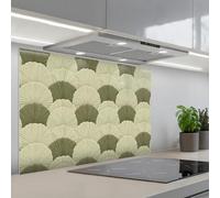 KitchenYeah© Splashback for kitchen 22"x31" / 55x80 cm self adhesive Sink Splash Splatter Guard Backsplash Decor Leaves - Structure - Green