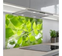 KitchenYeah© Splashback for kitchen 22"x31" / 55x80 cm self-adhesive Sink Splash Splatter Guard Splashbacks Walls Nature - Spring - Green - Leaves