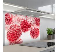 KitchenYeah© Splashback for kitchen 22"x31" / 55x80 cm self-adhesive Wall Protector Splash Back Cooker Backsplash Fruit - Water - Bubbles - Red