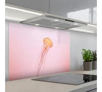 KitchenYeah© Splashback for kitchen 22"x31" / 55x80 cm self-adhesive Wall Protector Splash Back Cooker Backsplash Ornate - Jellyfish - Pink