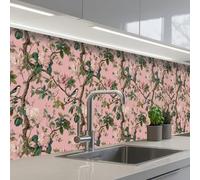 KitchenYeah© Splashback for kitchen 24"x118" / 60x300 cm self-adhesive Back Splashes Kitchens Splash Guard Decor Peonies - Botanical - Bird