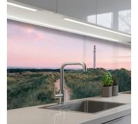 KitchenYeah© Splashback for kitchen 24"x118" / 60x300 cm self-adhesive Back Splashes Kitchens Splash Guard Decor Lighthouse - Dune landscape - Sea