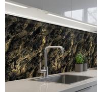 KitchenYeah© Splashback for kitchen 24"x118" / 60x300 cm self-adhesive Back Splashes Kitchens Splash Guard Decor Marble - Black - Gold
