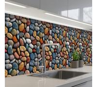 KitchenYeah© Splashback for kitchen 24"x118" / 60x300 cm self-adhesive Sink Splash Splatter Guard Splashbacks Walls Pastel - Matte - Pebbles