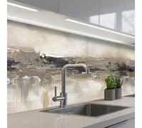 KitchenYeah© Splashback for kitchen 24"x118" / 60x300 cm self-adhesive Sink Splash Splatter Guard Splashbacks Walls Landscape - Horizon - Nature - Abstract - Neutral