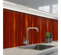 KitchenYeah© Splashback for kitchen 24"x118" / 60x300 cm self-adhesive Sink Splash Splatter Guard Splashbacks Walls Orange - Red - Rust - Metal