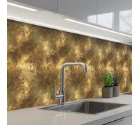 KitchenYeah© Splashback for kitchen 24"x118" / 60x300 cm self-adhesive Sink Splash Splatter Guard Splashbacks Walls Antique - Metallic look - Gold
