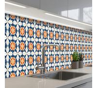 KitchenYeah© Splashback for kitchen 24"x138" / 60x350 cm self-adhesive Back Splashes Kitchens Splash Guard Decor Traditional - Tile - Orange