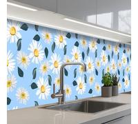 KitchenYeah© Splashback for kitchen 24"x138" / 60x350 cm self-adhesive Back Splashes Kitchens Splash Guard Decor Daisies - Blue - Pattern