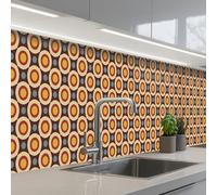 KitchenYeah© Splashback for kitchen 24"x138" / 60x350 cm self-adhesive Back Splashes Kitchens Splash Guard Decor Retro - Vintage - Design - Circle