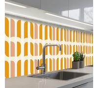 KitchenYeah© Splashback for kitchen 24"x138" / 60x350 cm self-adhesive Back Splashes Kitchens Splash Guard Decor Geometric - Pattern - Yellow - Pink