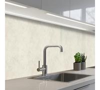 KitchenYeah© Splashback for kitchen 24"x138" / 60x350 cm self adhesive Sink Splash Splatter Guard Backsplash Decor Cream - Smooth - Concrete