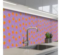 KitchenYeah© Splashback for kitchen 24"x138" / 60x350 cm self adhesive Sink Splash Splatter Guard Backsplash Decor Purple - Orange - Peach