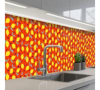 KitchenYeah© Splashback for kitchen 24"x138" / 60x350 cm self adhesive Sink Splash Splatter Guard Backsplash Decor Orange - Lemon - Yellow - Blue