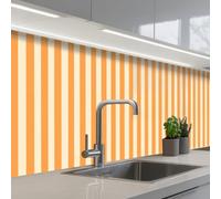 KitchenYeah© Splashback for kitchen 24"x138" / 60x350 cm self-adhesive Sink Splash Splatter Guard Splashbacks Walls Stripes - Pattern - Orange