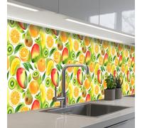 KitchenYeah© Splashback for kitchen 24"x138" / 60x350 cm self-adhesive Sink Splash Splatter Guard Splashbacks Walls Kiwi - Orange - Mango - Peach