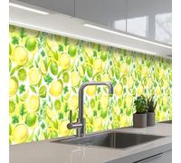 KitchenYeah© Splashback for kitchen 24"x138" / 60x350 cm self-adhesive Sink Splash Splatter Guard Splashbacks Walls Lemon - Yellow - Lime - Green
