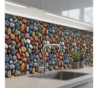 KitchenYeah© Splashback for kitchen 24"x138" / 60x350 cm self-adhesive Sink Splash Splatter Guard Splashbacks Walls Pastel - Matte - Pebbles