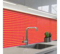 KitchenYeah© Splashback for kitchen 24"x138" / 60x350 cm self-adhesive Sink Splash Splatter Guard Splashbacks Walls Polka dots - Pattern - Orange