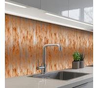KitchenYeah© Splashback for kitchen 24"x138" / 60x350 cm self-adhesive Wall Protector Decor Panels Cooker Backsplash Metal - Gray - Orange - Rust