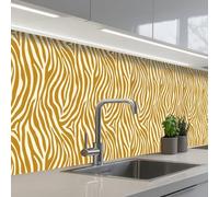 KitchenYeah© Splashback for kitchen 24"x138" / 60x350 cm self-adhesive Wall Protector Decor Panels Cooker Backsplash Zebra - Classic - Ochre - Yellow