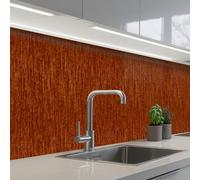 KitchenYeah© Splashback for kitchen 24"x138" / 60x350 cm self-adhesive Wall Protector Splash Back Cooker Backsplash Red - Brown - Metal - Rust
