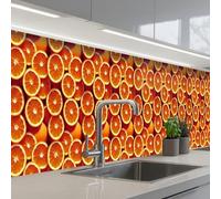 KitchenYeah© Splashback for kitchen 24"x138" / 60x350 cm self-adhesive Wall Protector Splash Back Cooker Backsplash Oranges - Orange - Sliced