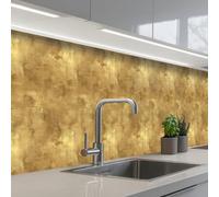 KitchenYeah© Splashback for kitchen 24"x138" / 60x350 cm self-adhesive Wall Protector Splash Back Cooker Backsplash Industrial - Texture - Gold