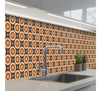 KitchenYeah© Splashback for kitchen 24"x158" / 60x400 cm self-adhesive Back Splashes Kitchens Splash Guard Decor Retro - Vintage - Design - Circle