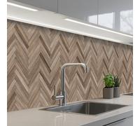KitchenYeah© Splashback for kitchen 24"x158" / 60x400 cm self-adhesive Back Splashes Kitchens Splash Guard Decor Patterns - Wood - Brown