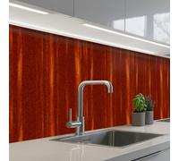KitchenYeah© Splashback for kitchen 24"x158" / 60x400 cm self-adhesive Sink Splash Splatter Guard Splashbacks Walls Orange - Red - Rust - Metal