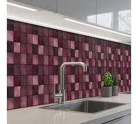 KitchenYeah© Splashback for kitchen 24"x158" / 60x400 cm self-adhesive Sink Splash Splatter Guard Splashbacks Walls Square - Tile - Pattern - Purple