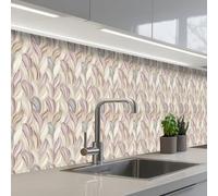 KitchenYeah© Splashback for kitchen 24"x158" / 60x400 cm self-adhesive Sink Splash Splatter Guard Splashbacks Walls Abstract - Wavy - Pastel