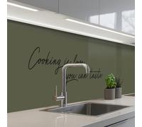 KitchenYeah© Splashback for kitchen 24"x158" / 60x400 cm self-adhesive Wall Protector Decor Panels Cooker Backsplash Quote - Cooking