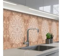 KitchenYeah© Splashback for kitchen 24"x158" / 60x400 cm self-adhesive Wall Protector Splash Back Cooker Backsplash Henna - Mandala - Patterns
