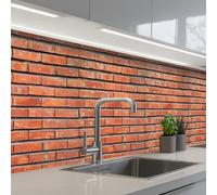 KitchenYeah© Splashback for kitchen 24"x158" / 60x400 cm self-adhesive Wall Protector Splash Back Cooker Backsplash Red - Bricks - Damage