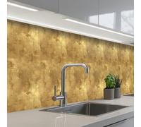 KitchenYeah© Splashback for kitchen 24"x158" / 60x400 cm self-adhesive Wall Protector Splash Back Cooker Backsplash Industrial - Texture - Gold